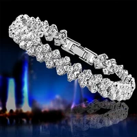 crystal zircon cut glass quartz bracelet alloy bangle bracelets women girls simple temperament bracelet ladies geometric jewelry
