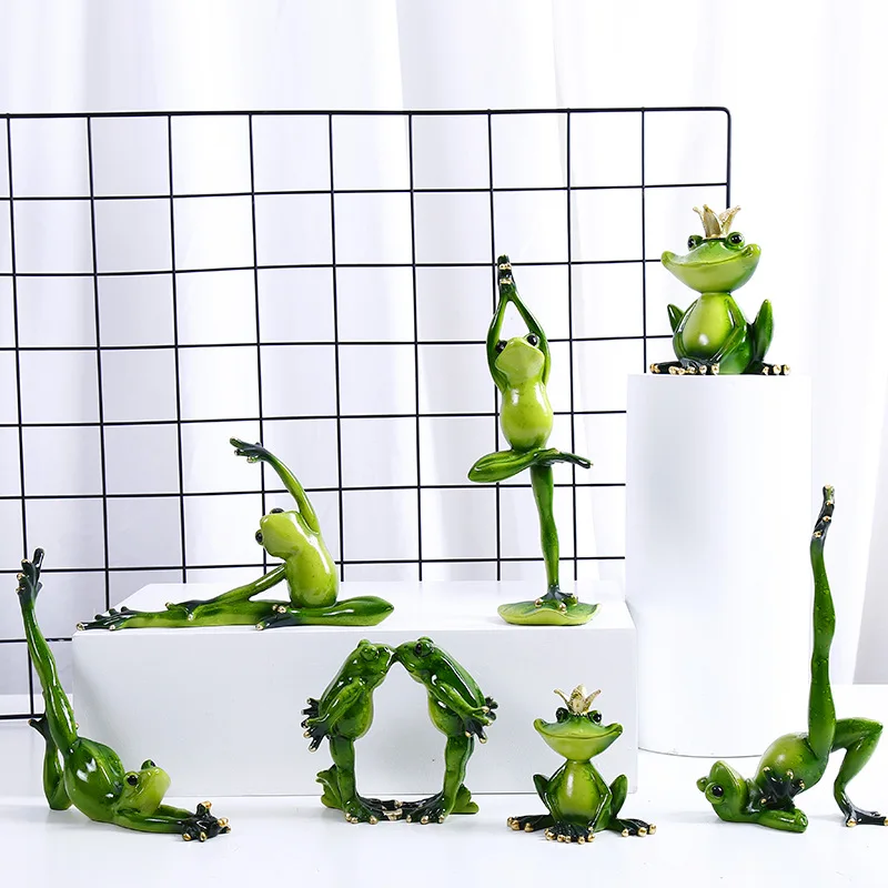 VILEAD полимерные фигурки лягушек для йоги украшения сада крыльца магазин животных