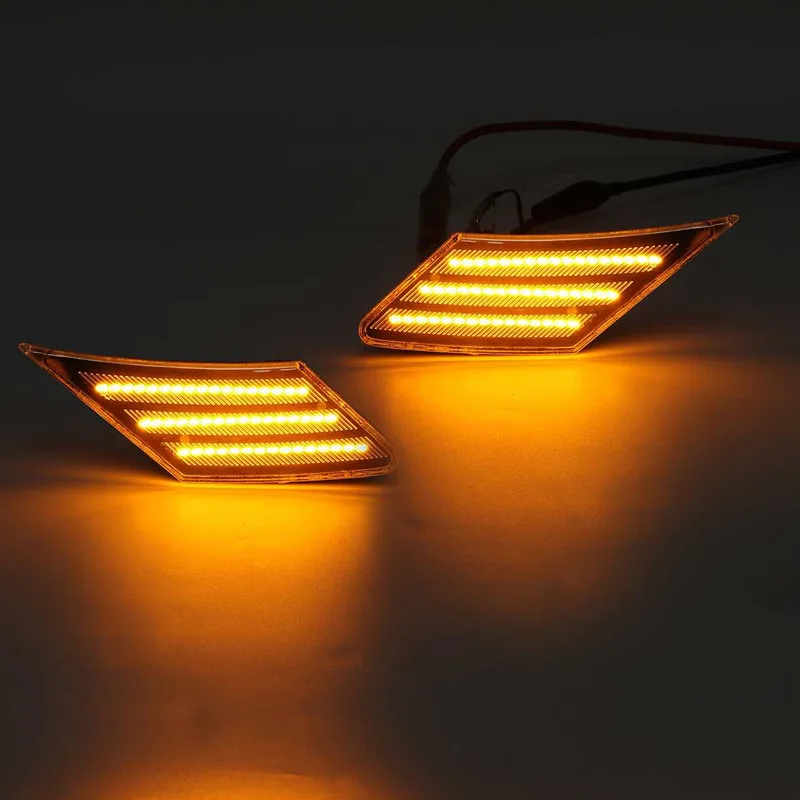 2 шт. динамический светодиодные боковые габаритные фонари течет поворотов бампер