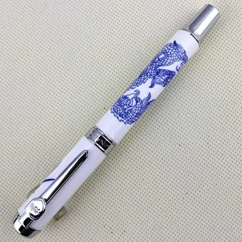 

Luxury Fountain Pen Jinhao 950 Blue White Porcelain Dragon Medium Nib 18kgp School Office Stationery Supplies Fountain Pen Kit