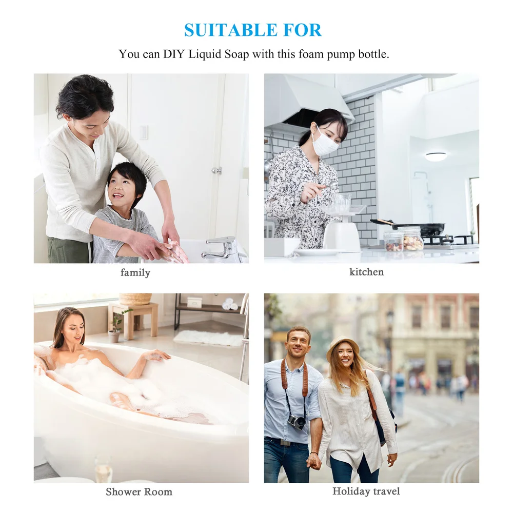 

3pcs 50ml Foaming Bottle Travel Foaming Lash Shampoo for Cleanser Dispenser