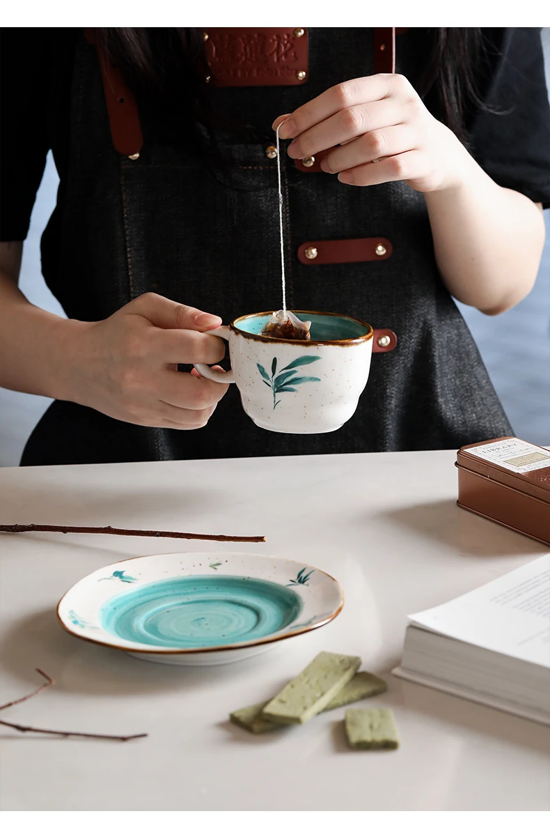 

Blue Tea Ceramic Home Cups Creative Coffee Nordic Style Shake Small Cute Cups Eco Turkish Coffee Cup Set Tazas De Te Cups Eg50