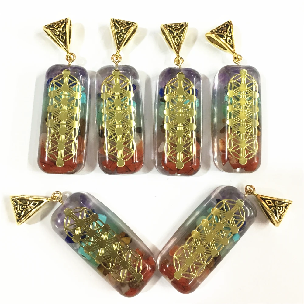 

Hot 10PCS Natural 7 Chakra Orgone Energy Healing Reiki Pendant Necklace for Women Chakra Stones Jewelry Necklace Dropshipping