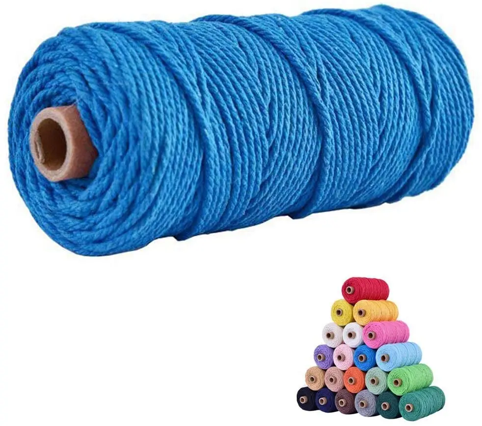 Шнур хлопковый цветной веревка для рукоделия вязания растений Рождественский