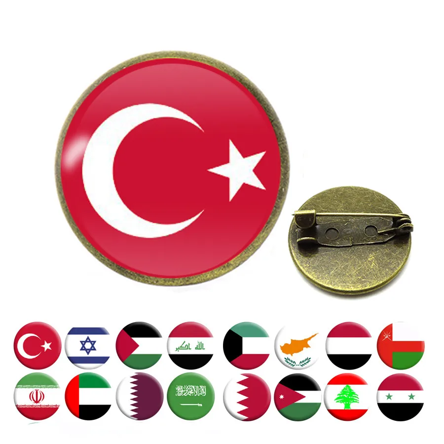 Национальные Броши с флагом Турция Израиль Саудовская Аравия Вьетнам Катар