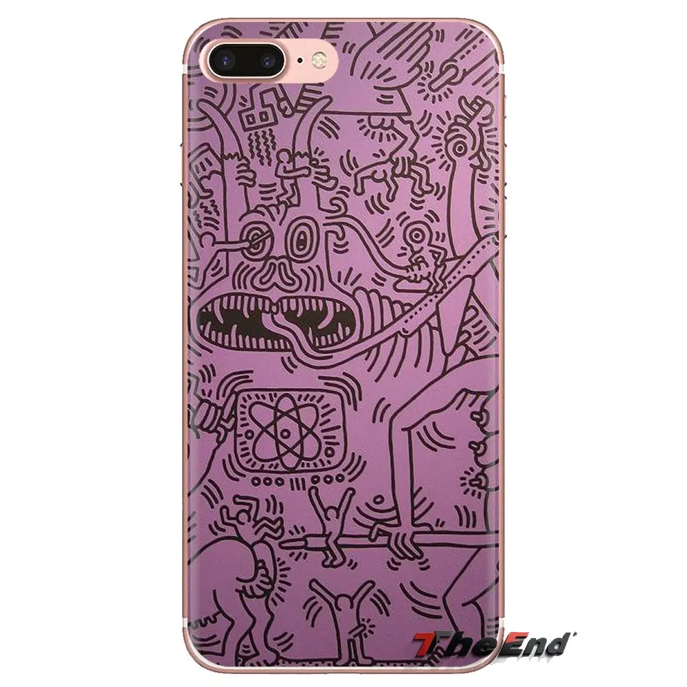 Чехол для телефона Кит Харинг работает с цветным принтом huawei Honor 7X V10 6C V9 6A играть 9