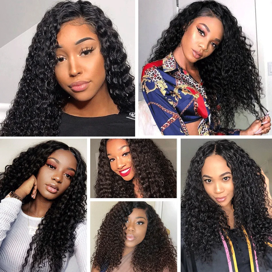 

Wome 13x4 Lace Front Human Hair Wigs For Women Remy Brazilian Kinky Curly 4x4 Closure Hair Wigs With Baby Hair