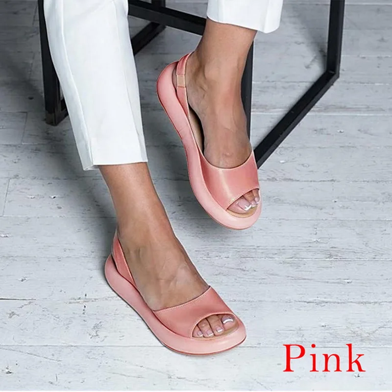 

Women 2021 Summer Sandals PVC Leather Shoes Summer Fashionable Open Toes Platform Chaussure Femme Sexy Women's Sandals