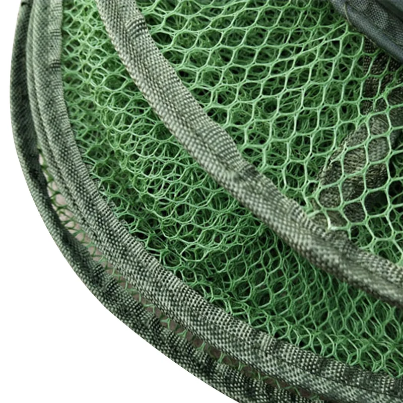 

Hot Sale Folding Telescoping Quick-drying Nylon Mesh Fishing Basket Dip Nets Fyke Net Shrimp Cage Outdoor Fishing Tackle Gear