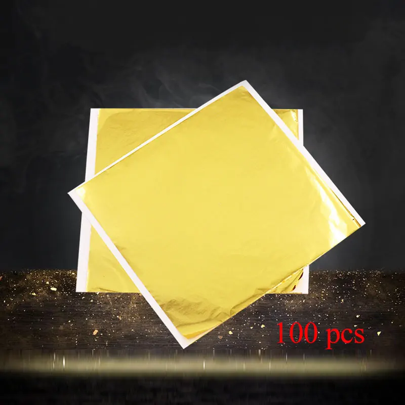 

Imitation Gold Silver Gilding Aluminum Foil Foil Paper About 100 Sheets/Pack 14*14 cm Art Craft Paper DIY Decoration Hot Sold