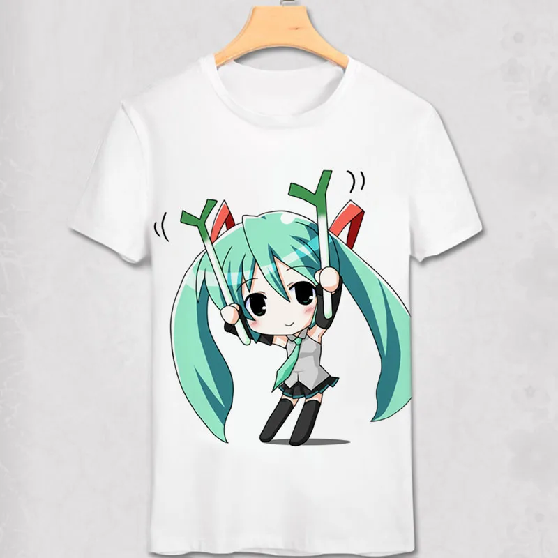 26 Новинка, футболка vocaloid Hatsune Miku, аниме, известная японская анимация, новинка, летняя мужская футболка, карнавальный костюм, Милая футболка - Цвет: 26