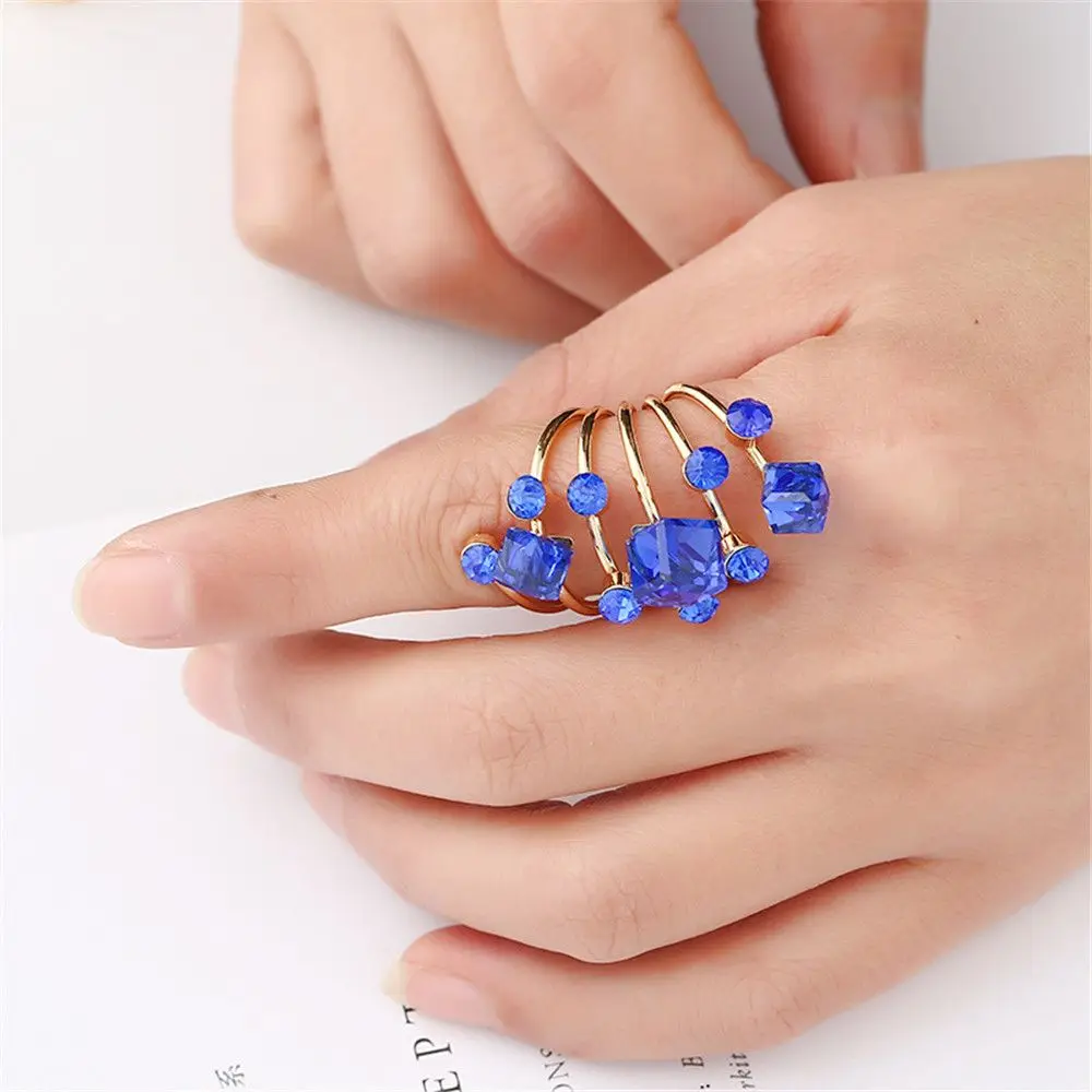 

Unisex Vintage Rhinestone Opening Ring Knuckle Finger Antique Rings for Women Punk Statement Jewelry Gift