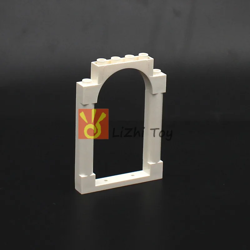 Дверная рама MOC 1x6x7 закругленные колонны с верхней аркой и выемками детали для