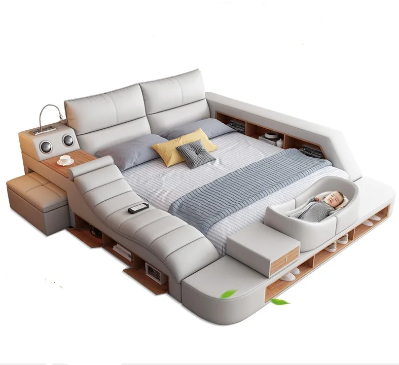 Горячая Распродажа мебель для спальни массажная кровать из натуральной кожи