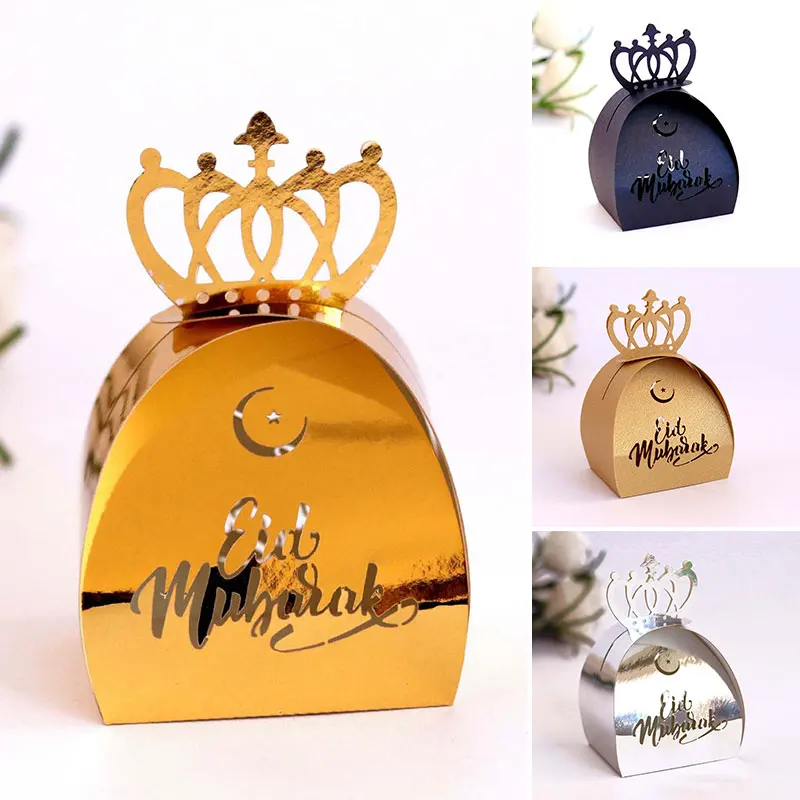 

10 шт. мусульманский Подарочная коробка на Рамадан упаковка исламский мусульманский аль‐фитр ИД вечерние принадлежности Корона из бумаги к...