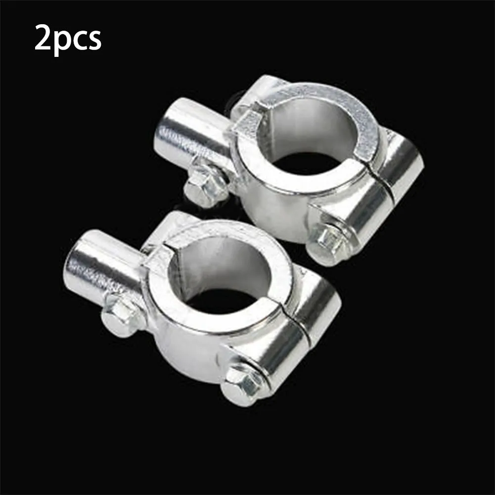 

2pcs 7/8" Inch 22mm Handlebar 10mm 8mm Thread Motorcycle Mirror Mount Clamp Rear View Mirror Holder Adapter Silver Black