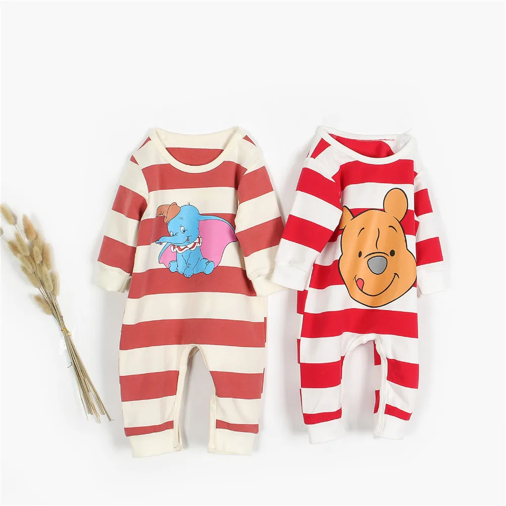 

Three-color striped cartoon bears, baby clothes, one-piece clothes, autumn baby clothes, long-sleeved trousers, baby clothes