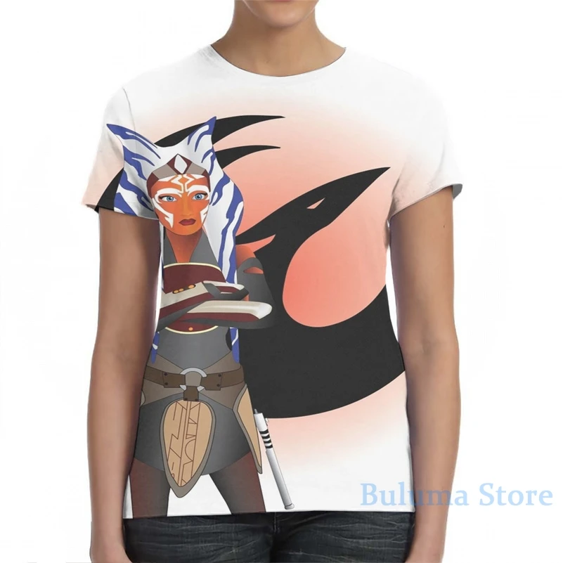 Мужская и женская футболка Ahsoka Tano модная с принтом топы для мальчиков футболки