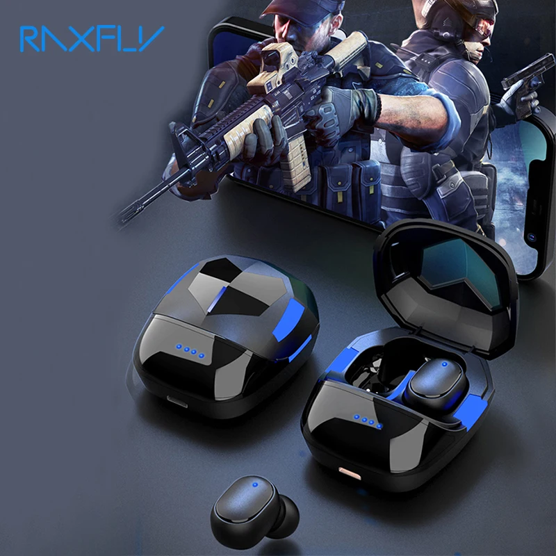 

TWS-стереонаушники Raxfly игровые с поддержкой Bluetooth и глубокими басами