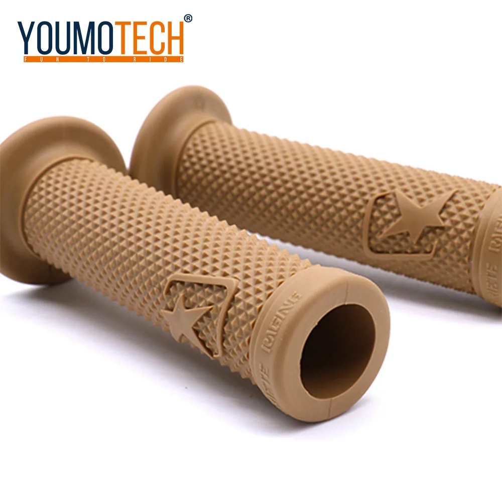 Мотоциклетные темно коричневые Ретро резиновые ручки подходят для 7/8