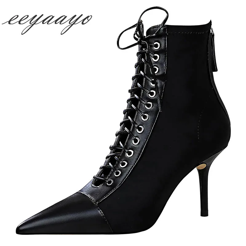 2019 г. Новые Демисезонные женские ботильоны пикантная женская обувь на высоком