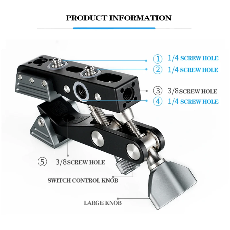 Многофункциональный алюминиевый металлический зажим для камеры Selens совместимый