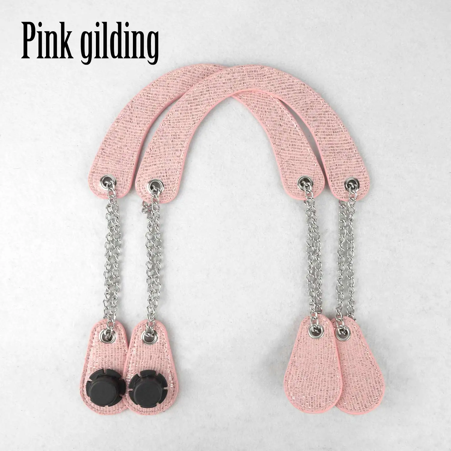 pink gilding Tanqu 1 пара Серебряная цепочка handlle с лаконичной изогнутой ручкой для сумки O сумка ручка для obag ручка женская сумка - Цвет: pink gilding