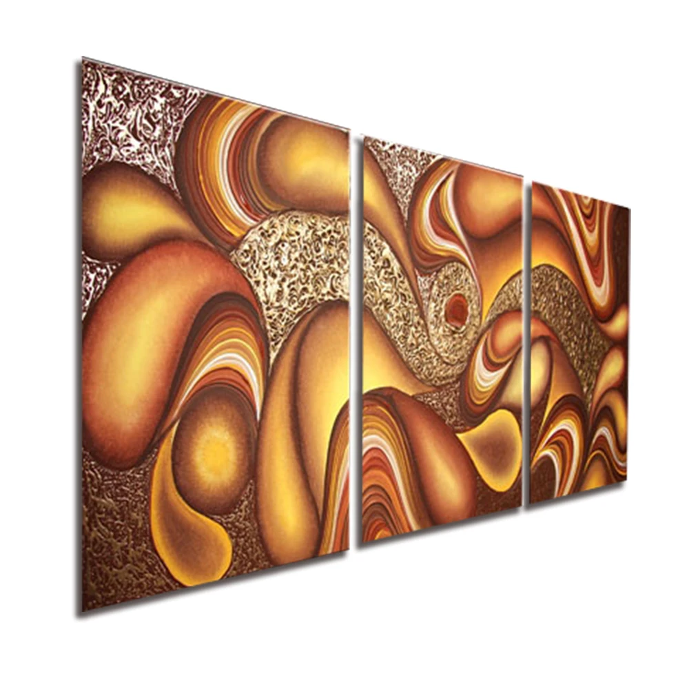 100% ручная роспись абстрактное искусство на холсте тяжелая текстура 3 панели