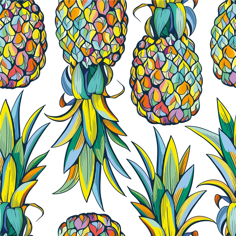 

Spandex swimsuit bikini fabric fruit flower pattern pineapple custom printed cloth sewing patchwork KK4