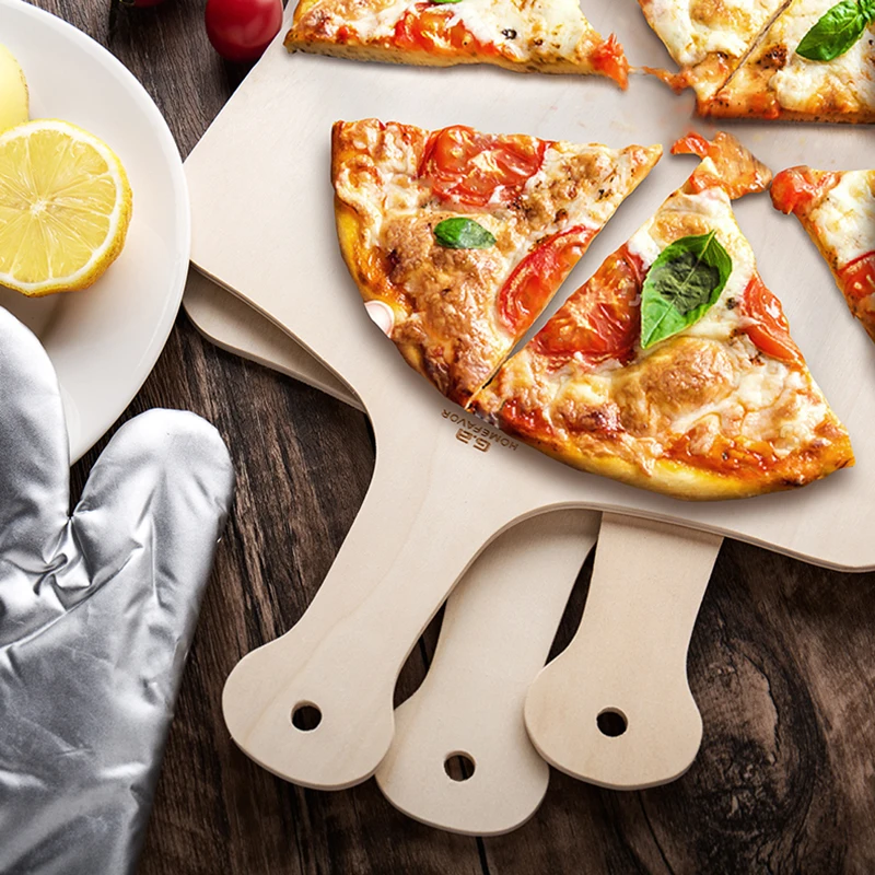 Wooden Pizza Peel 3 Pcs Board Paddle Bread Fruit Cutting Kitchen Shovel Spatula Tool | Дом и сад
