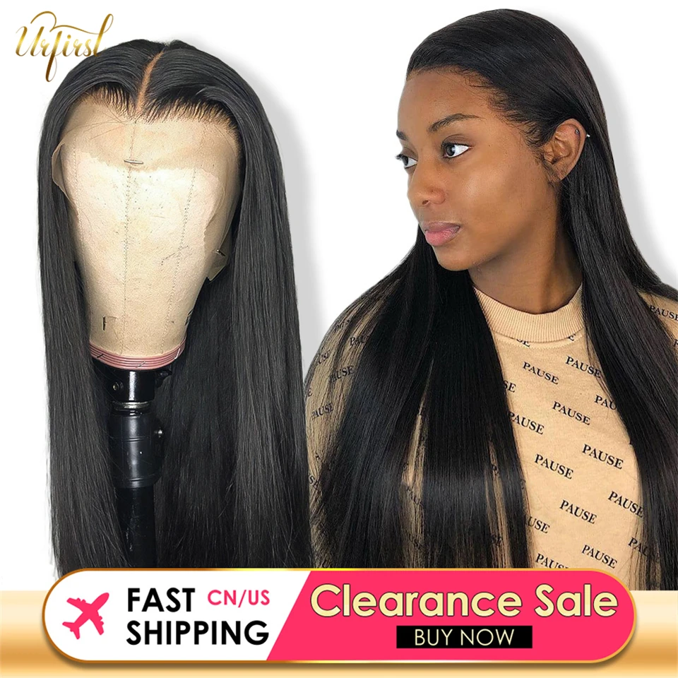 Urfirst Straight Lace Front Wig 13x4 Malaysian Transparent Lace Frontal Human Hair Wigs For Black Women Remy 5x5 Closure Wig