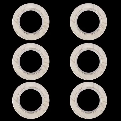 Промо-акция! 6 шт пластиковые кольца круглой формы ушко занавес бежевый/мраморный