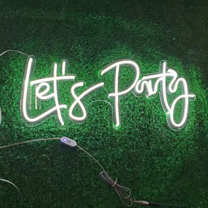 Let's party  Neon Light Home decoration Happy Birthday soft led neon sign