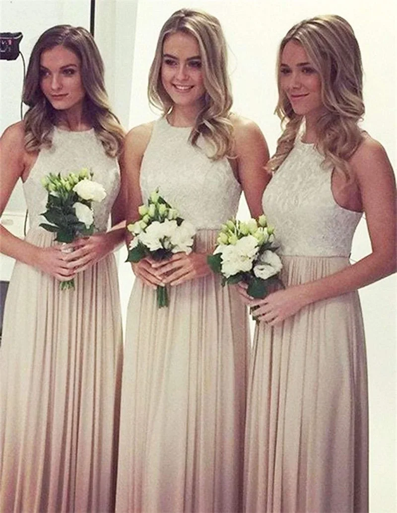 

Элегантные платья подружки невесты, трапециевидные свадебные платья, шифоновое кружевное официальное платье для свадебной вечеринки