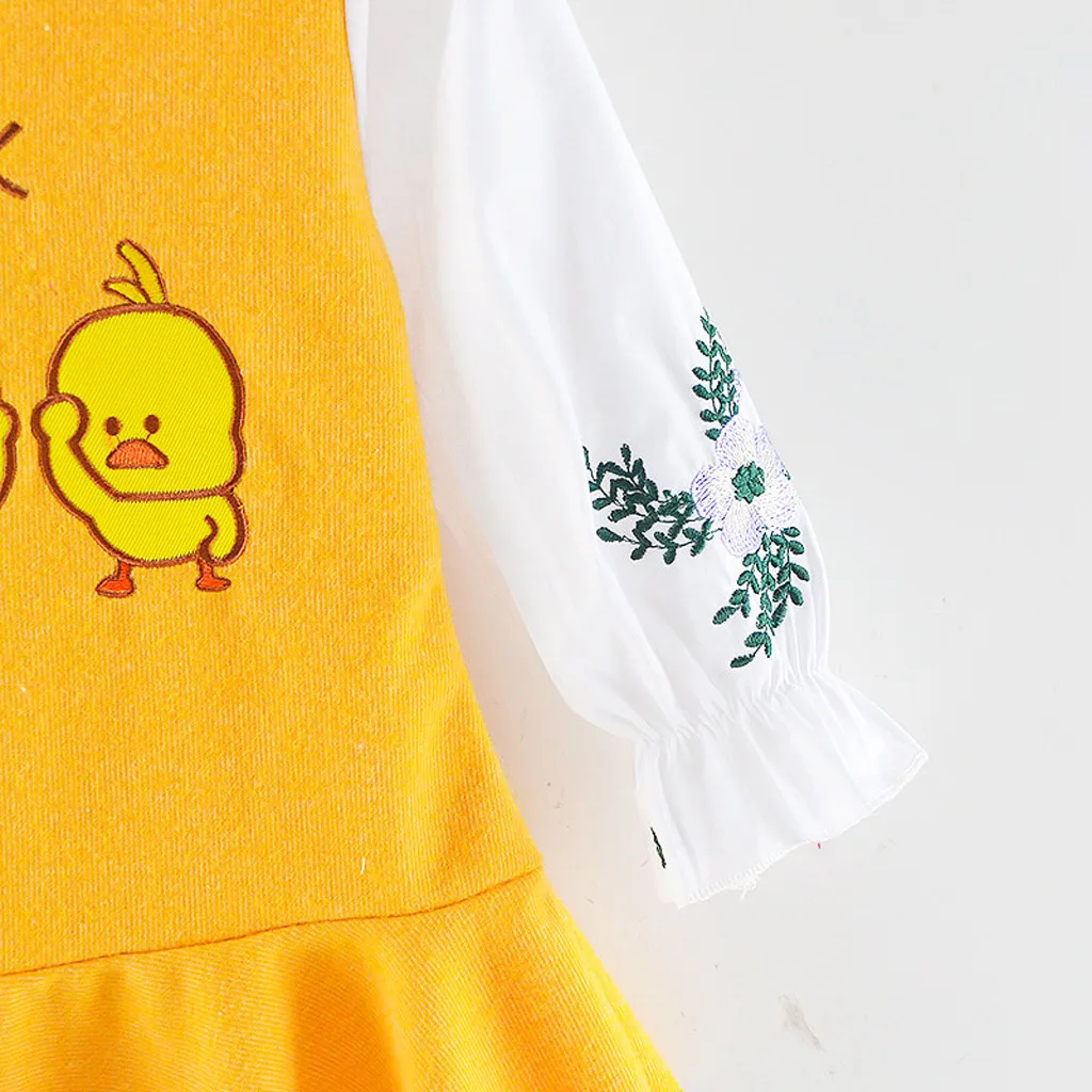 Детские платья для девочек зимнее платье с длинными рукавами и круглым вырезом