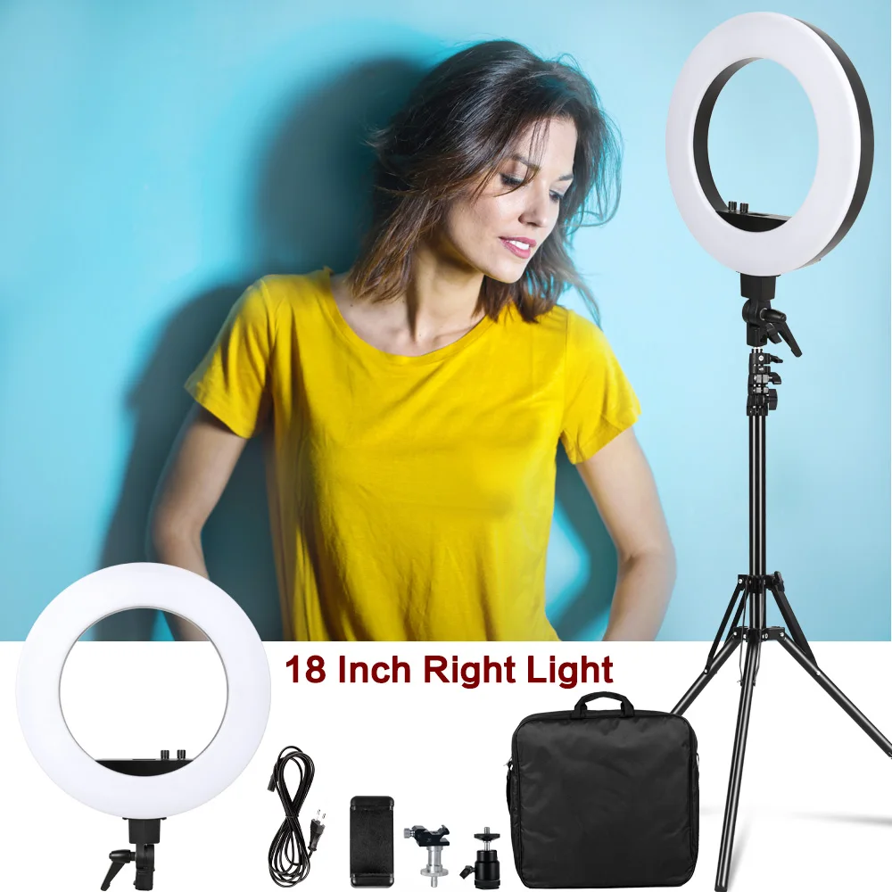 18 дюймовый светодиодный светильник с кольцом набор Штатив для осветительного