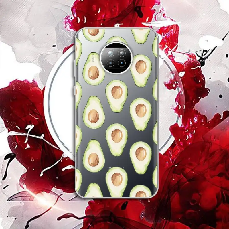 

Avocado cartoon green fruit cute Phone Case Transparent for Xiaomi Redmi note 10 t 8 9 pro lite 11