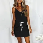 Женские летние платья на каждый день, с v-образным вырезом, платье без рукавов на бретельках, платье размера плюс сарафан 2021 шнурок карманный мини-платье