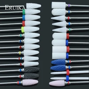 Керамическая фреза, маникюрные фрезы для ногтей, электрические пилки для ногтей, розовые, синие шлифовальные фрезы, резак, аксессуары для заусенцев