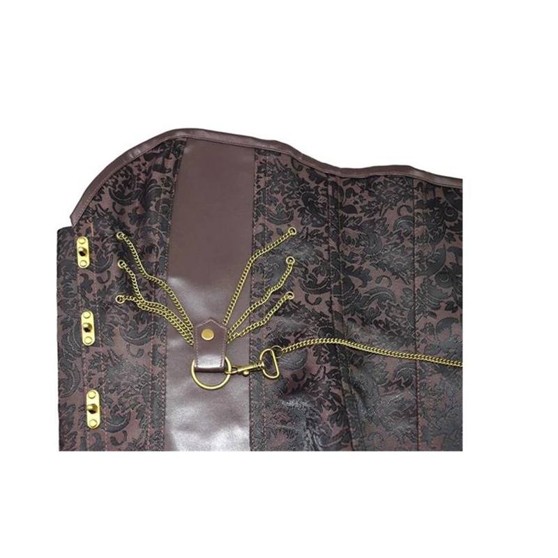 Сексуальный женский корсет Overbust коричневое бюстье топ тренировочный для талии в