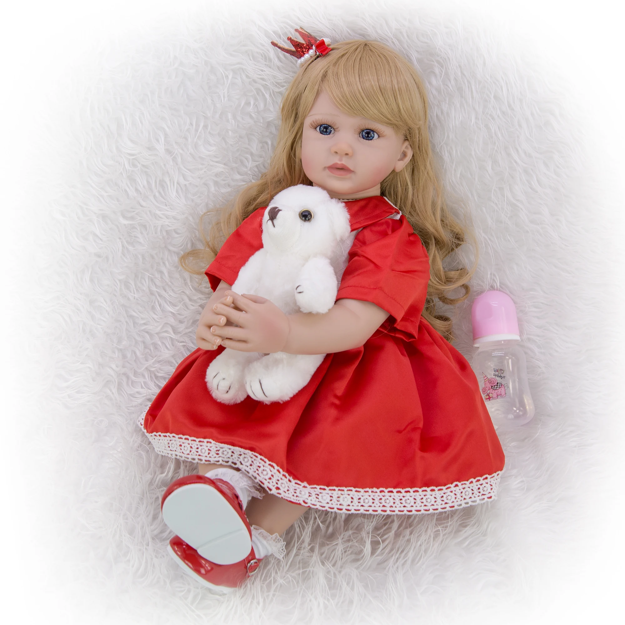 Кукла реборн KEIUMI из силикона кукла принцесса с золотыми кудрями ручная работа 60