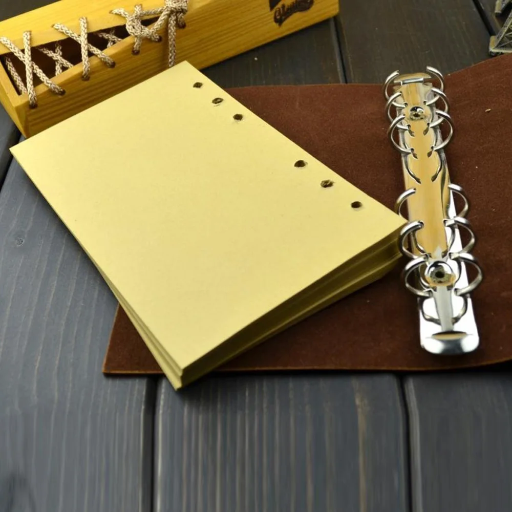 

Vintage Style Leaf Leaves Pattern PU Cover Loose-leaf String Bound Blank Notebook Notepad Travel Journal Diary Jotter - Size (