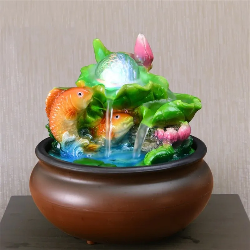 Фэн шуй из смолы украшения для фонтана рабочего стола водные счастливой рыбы