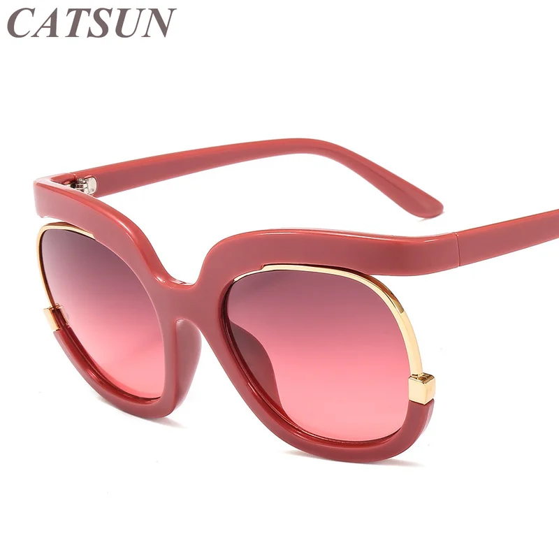 

2021 New Fashion Personality Sunglasses Women's Versatile Big Frame Round Trend Sexy Art Outdoor Sunscreen Glasses UV400