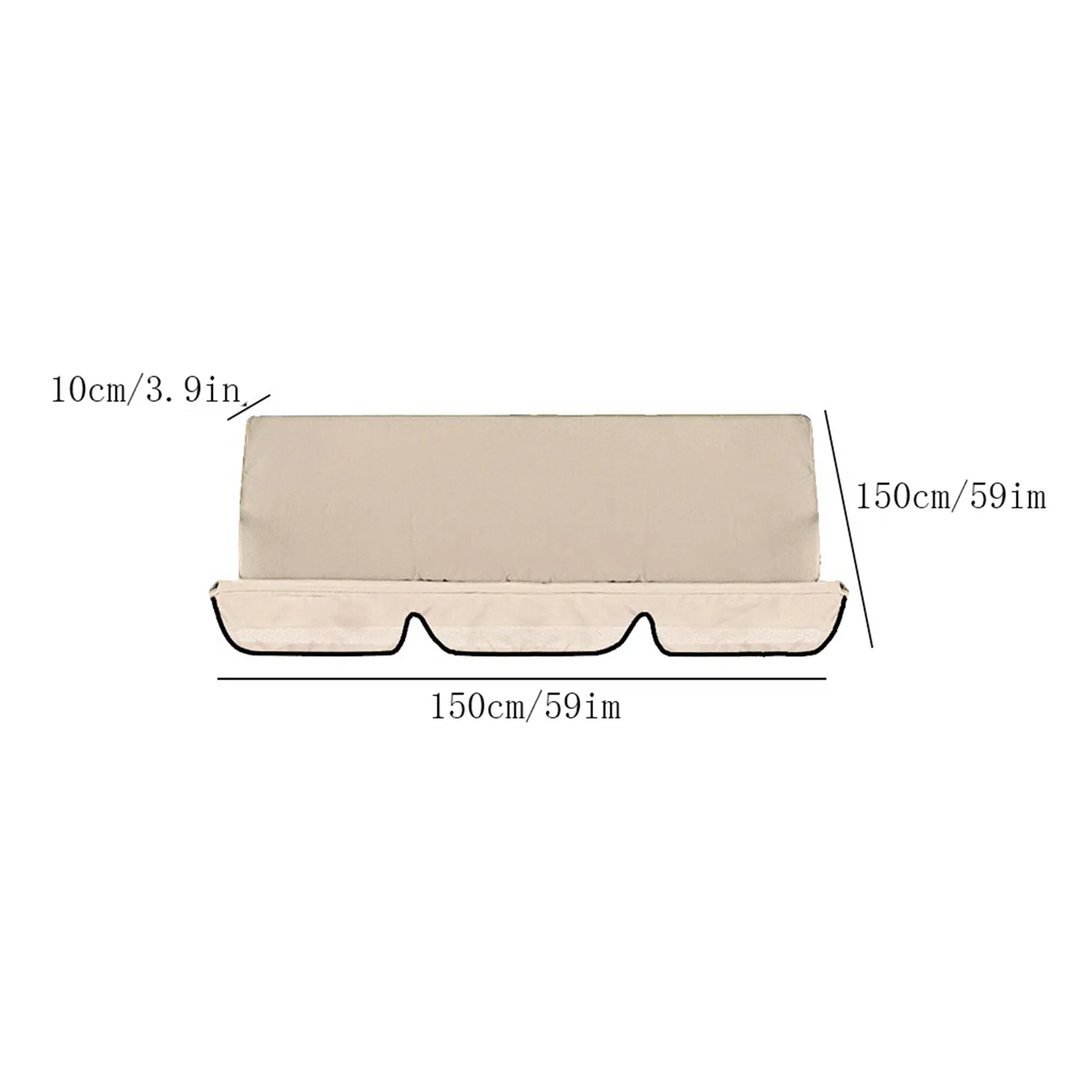 

150X50X10CM Outdoor Swing Cushion 3 Seater Swing Chair Cover Seat Waterproof Courtyard Garden Swing Seat Pads Set Shade Sails