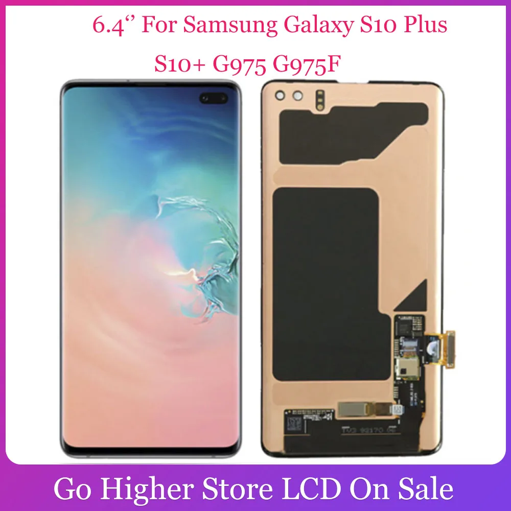 

6.4 For Samsung Galaxy S10 Plus S10+ G975 G975F LCD Display Touch Screen Digitizer Assembly 3040*1440