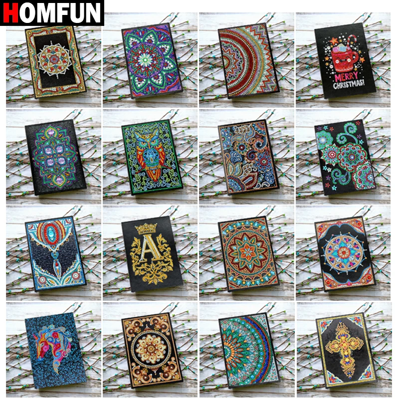 HOMFUN A5 блокноты 5D DIY алмазная живопись особой формы Дневник Книга Алмазная вышивка