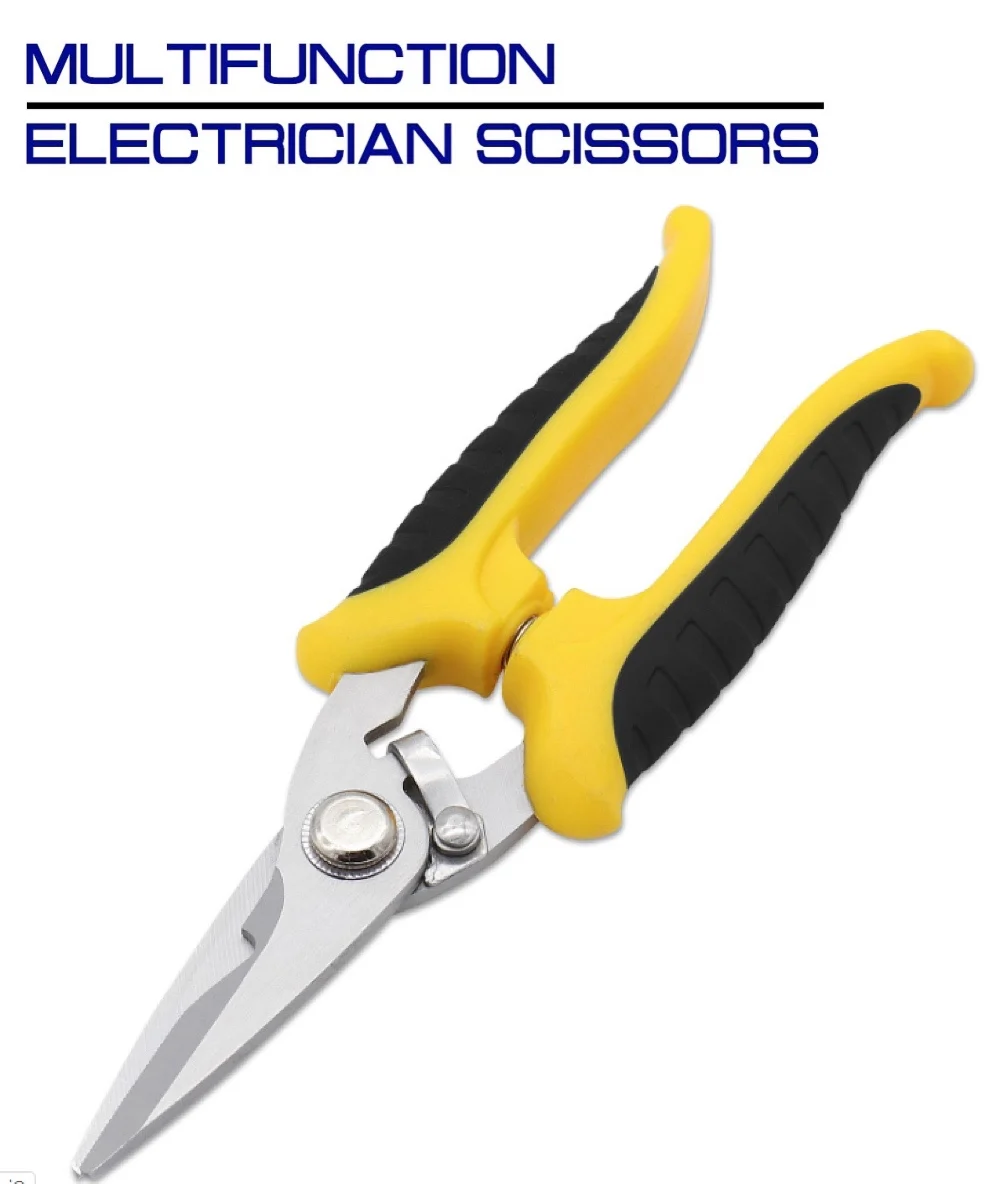 

1PC Stainless Steel Electrician Scissors Multifunction Manually Shears Groove Cutting Wire And Thin Steel Plate Hand Tools