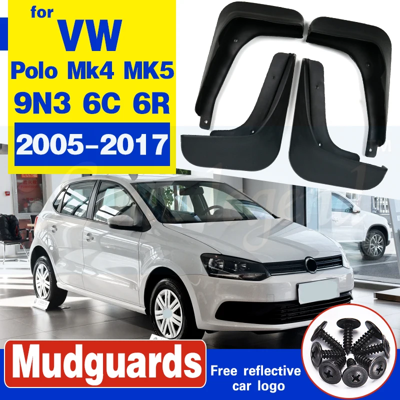 Для Volkswagen VW Polo Mk4 MK5 9N3 6C 6R 2005 ~ 2017 крыло брызговики Всплеск клапаном аксессуары | Грязезащита -32880658953
