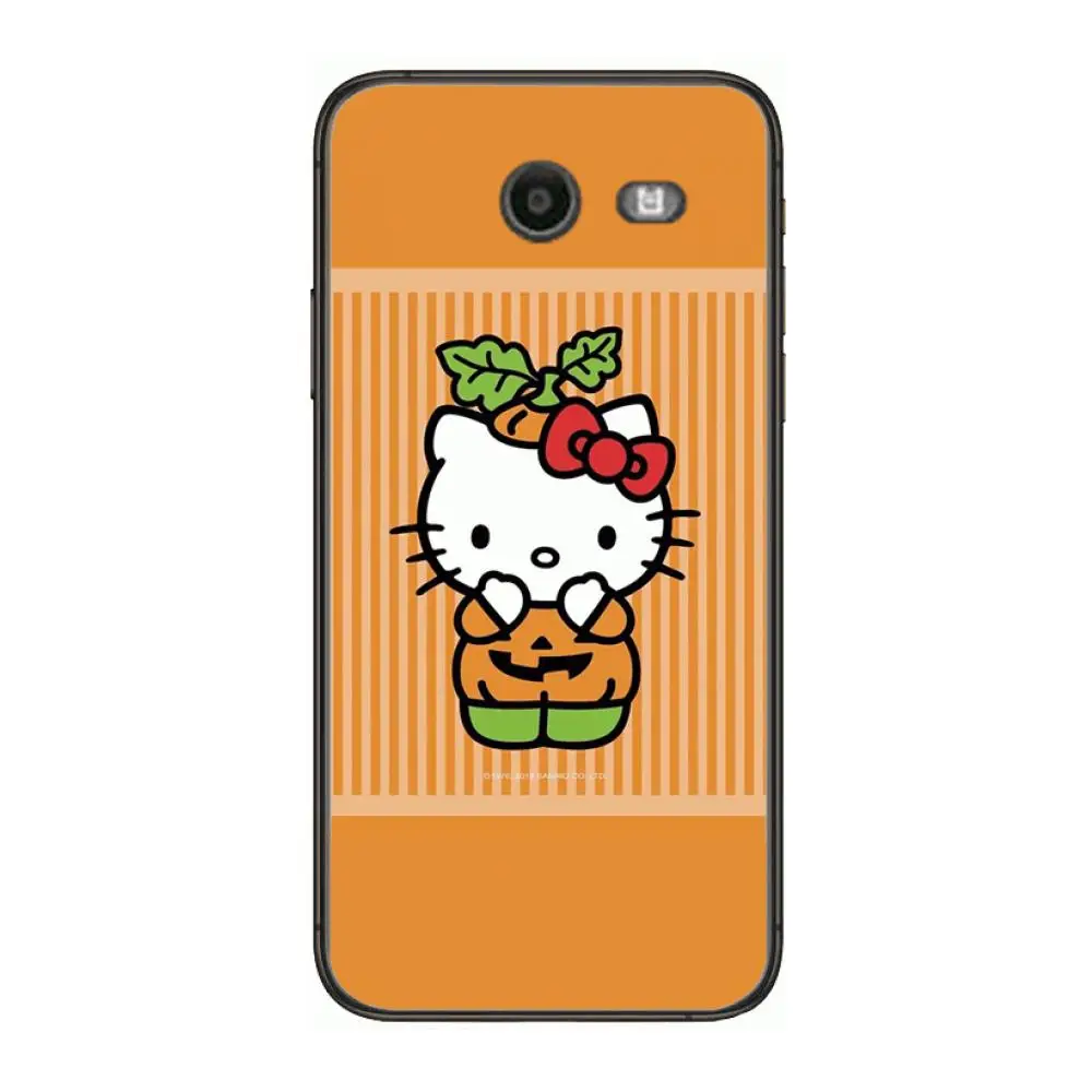

Cute cartoon cat hello ketty Pet cat Phone Case Hull For Samsung Galaxy J 4 3 5 6 7 8 EU 2018 Plus 2017 Black Shell Art Cell C